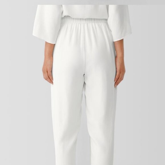 *NWT* EILEEN FISHER SILK GEORGETTE CREPE LANTERN PANT_IVORY_L_$278 - Picture 3 of 5